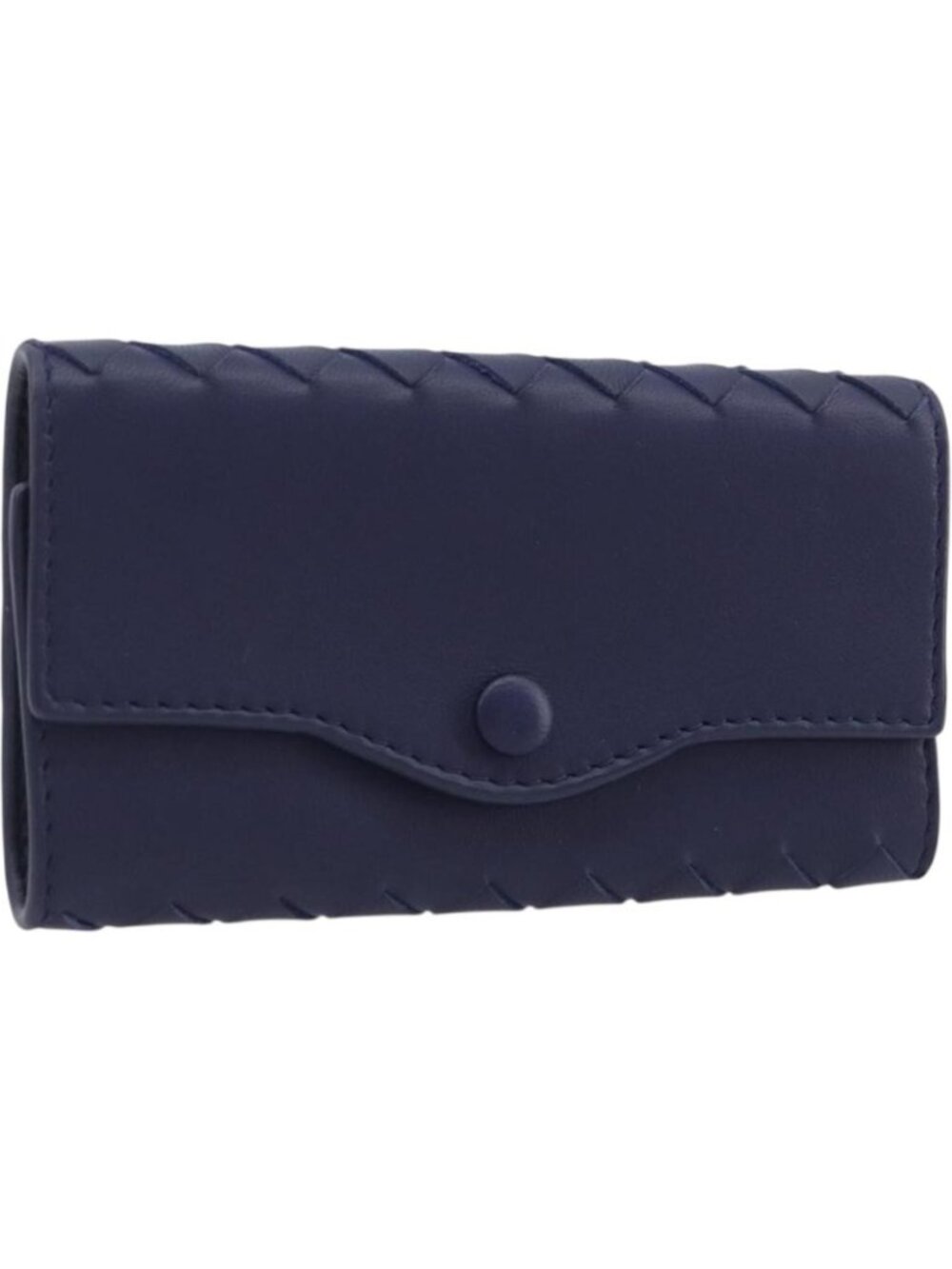 BOTTEGA VENETA INTRECCIATO Key Case Leather Navy